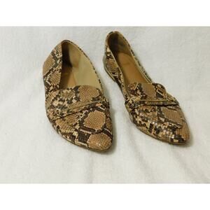 Report Brown Snake Skin Flat Slip On Shoes - 7 M